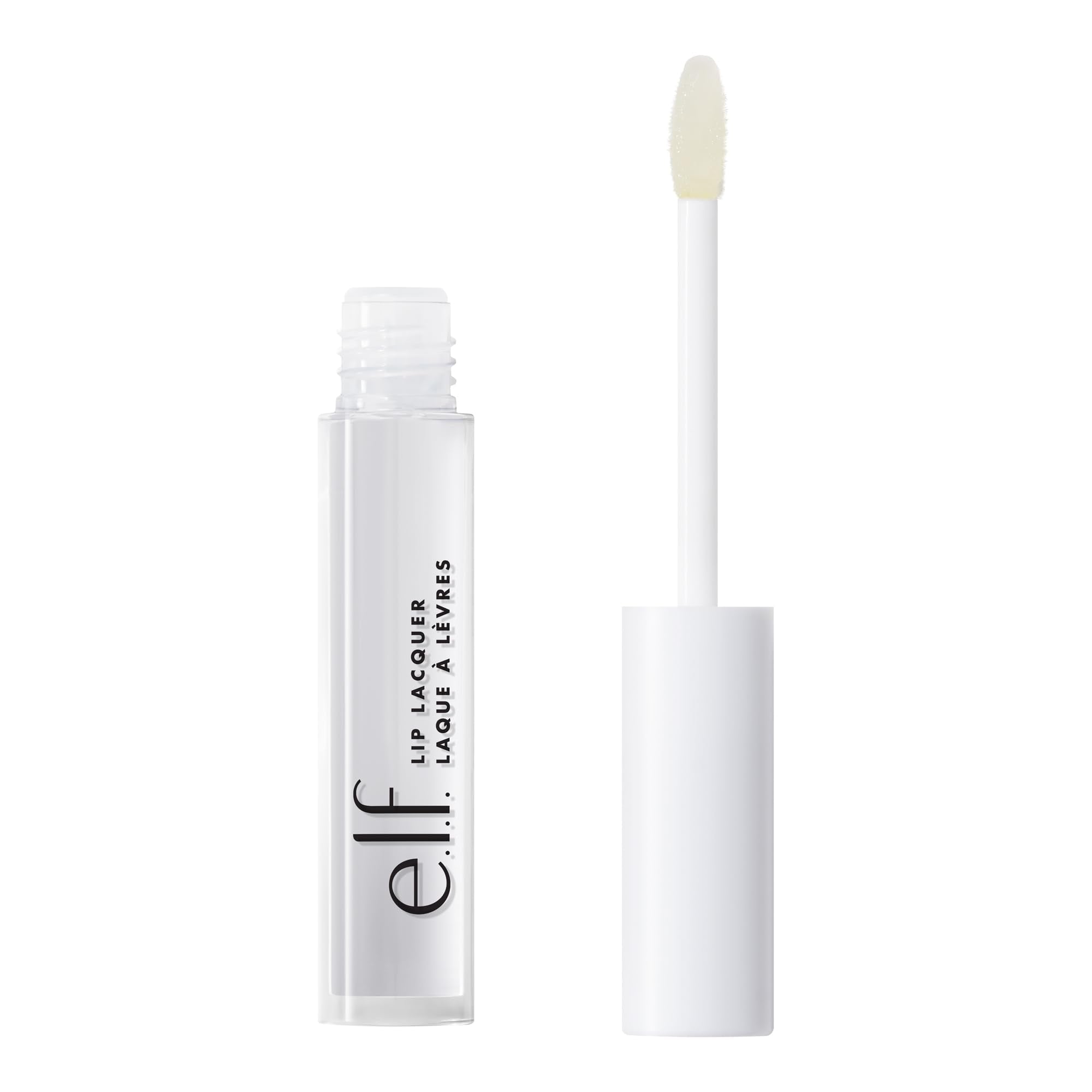 e.l.f. Lip Lacquer, Hydrating Lip Gloss, Non-Sticky Ultra-Shine with Vitamin A & E, Vegan & Cruelty-Free, Clear