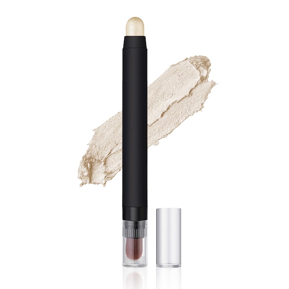 Dual-Ended Eyeshadow Stick, Waterproof Creamy Powder Shadow for Highlight and Contour, Long-Lasting Smudge-Proof, Vegan, Easy Blendable, 0.17 Oz (3#, 1 Count (Pack of 1))