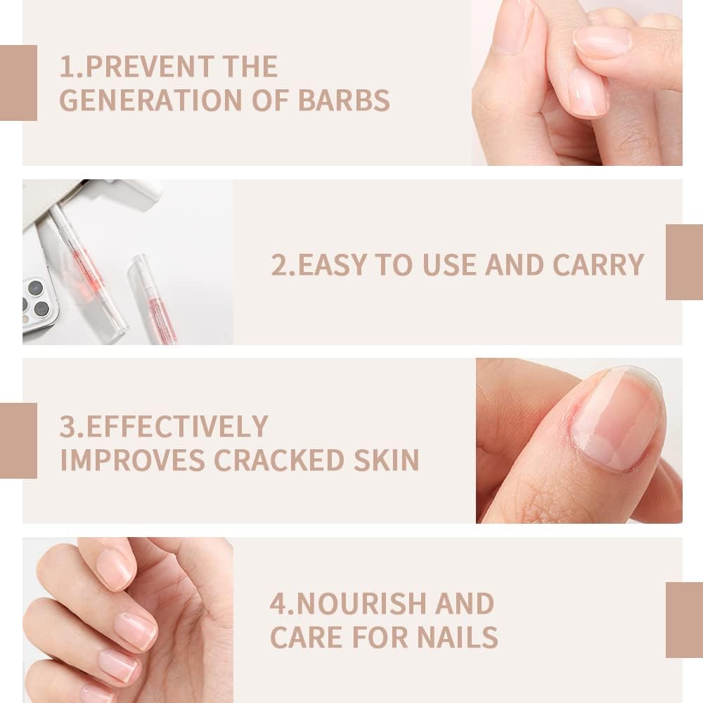 SULLMAR 6Pcs Nail Cuticle Oils Nail Nutrition Oil Pen Nail Nourishment Pens 6 Smell Cuticle Revitalizer for Agnail Nourish Skin Nail Care (6pcs)