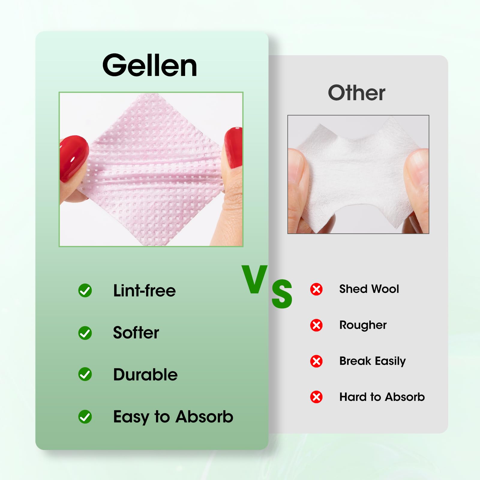 Gellen Nail Polish Remover with Lint Free Nail Wipes, 6.1 Fl.Oz Non Acetone Polish Remover Jasmine Scent, 200PCS Soft Non-Woven Nail Polish Remover Pads in One Kit for DIY at Home Salon Nail Supplies
