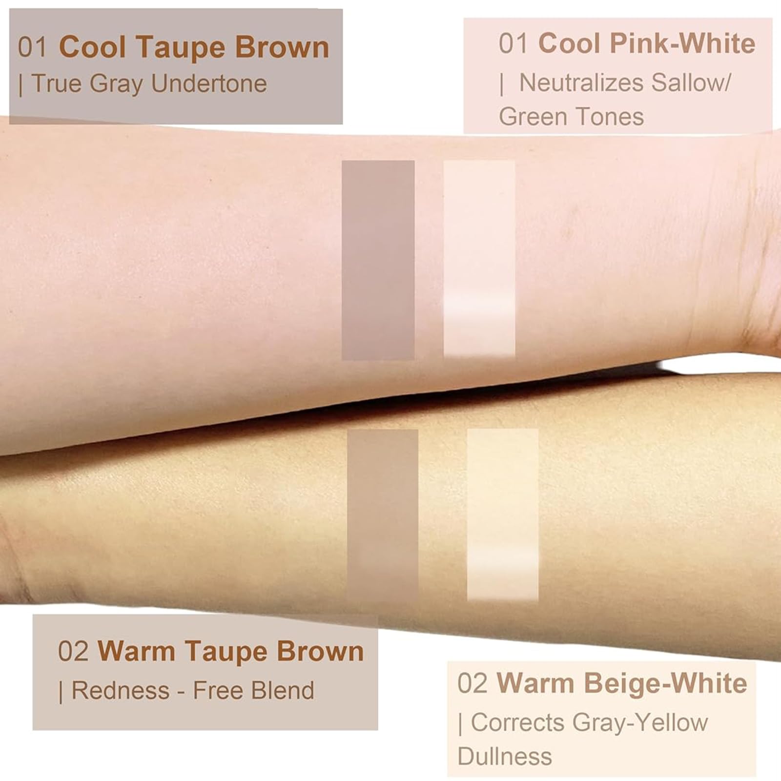 HJXUQIME 2pcs Cool Toned Liquid Contour Stick，Nose Contour with Brush for Fair Pale Light Olive and Bronzer Gray Skin, Cream Blendable Lightweight Ultra-Blendable, Long Wear（Grey+Brown）
