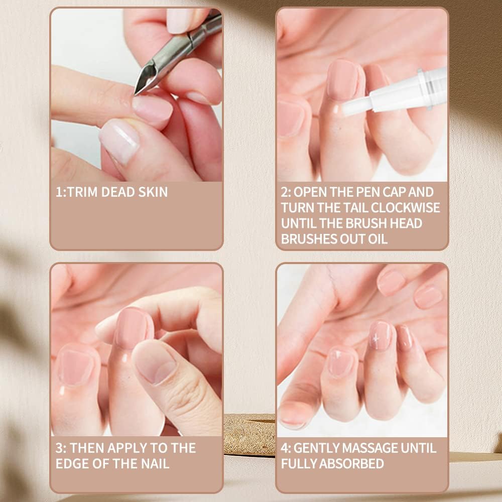 SULLMAR 6Pcs Nail Cuticle Oils Nail Nutrition Oil Pen Nail Nourishment Pens 6 Smell Cuticle Revitalizer for Agnail Nourish Skin Nail Care (6pcs)