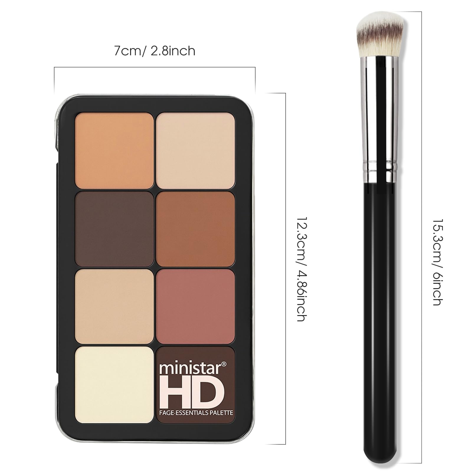 LSxia 16 Colors Cream [Contour Concealer Foundation] Makeup Palette for Cheeks - All in One Makeup Palette Kit with Brush, Natural Matte Long Wearing, Waterproof Blendable Face Make Up Pallete (#06)