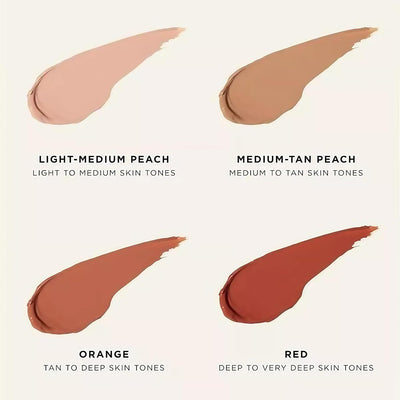Colored Clay CC Undereye Corrector, Under Eye Concealer with Brush, Dark Circle Defense, Under Eye Color Corrector for Dark Circles (Light-Medium Peach, with brush)