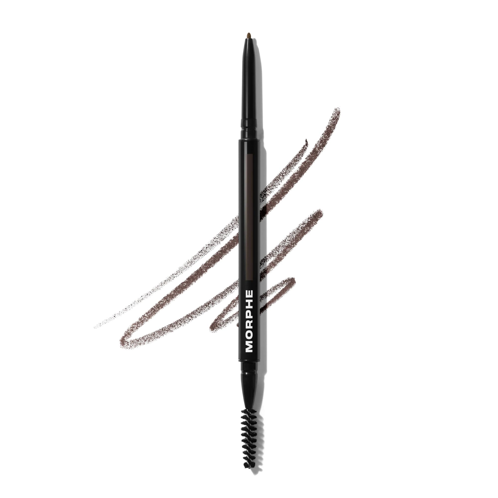 Morphe Micro Dual Eyebrow Pencil - Dual-Ended Brow Pencil Featuring a Retractable, Ultra-Precise, Pointed Tip - Richly Pigmented, Smooth-Gliding, Long-Lasting Wax Formula - Chocolate Mousse (0.003 oz)