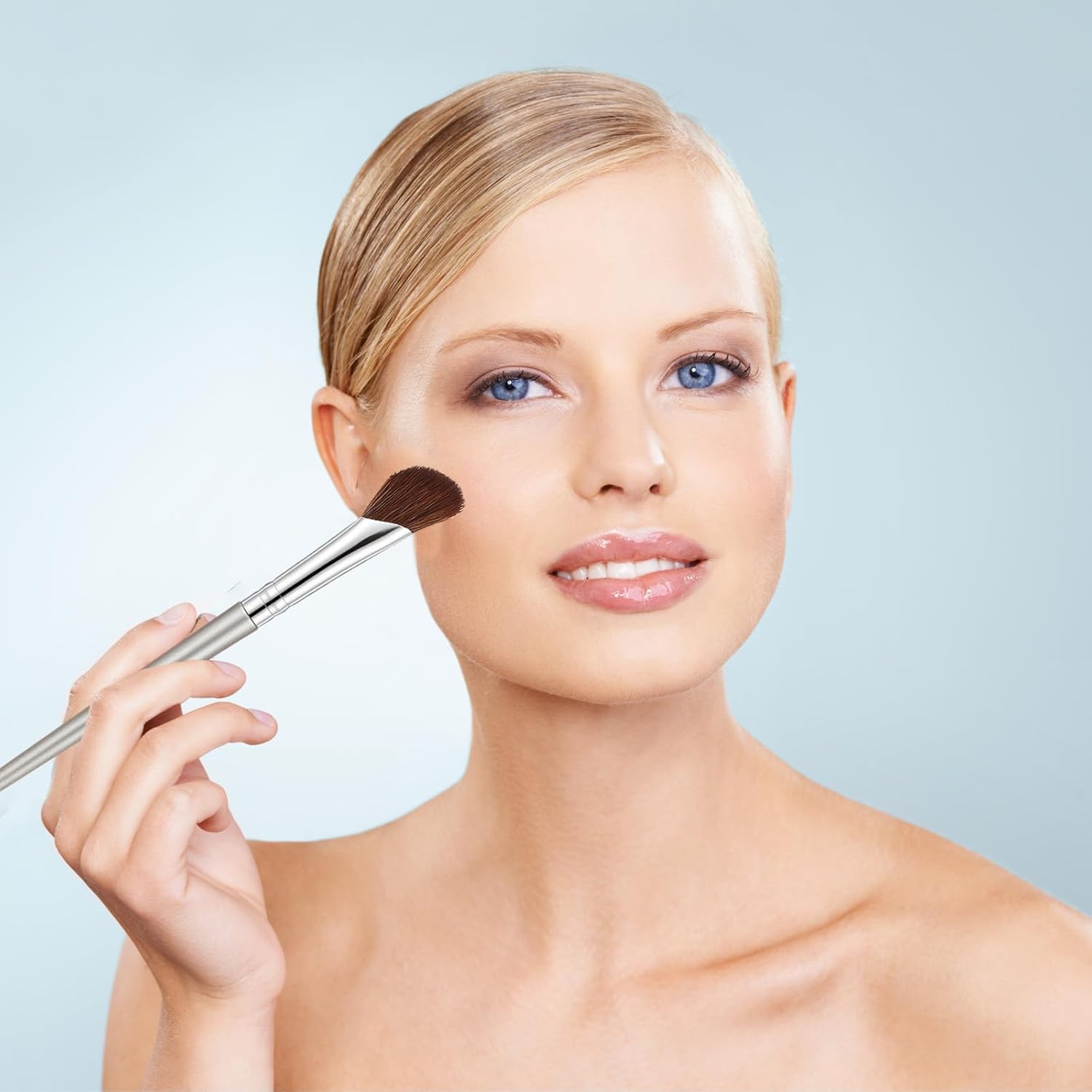 8Pcs Nose Contour Brush Eyeliner Brush Set Ultra Thin Angled Concealer Brushes Soft Bristles Flat Eyeliner Brushes Professional Beauty Cosmetic Tool for Natural, Smoky and Bold Eye Looks