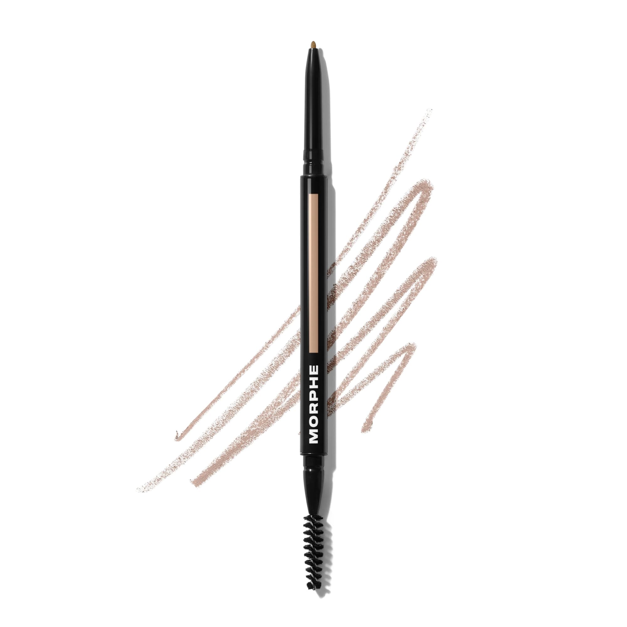 Morphe Micro Dual Eyebrow Pencil - Dual-Ended Brow Pencil Featuring a Retractable, Ultra-Precise, Pointed Tip - Richly Pigmented, Smooth-Gliding, Long-Lasting Wax Formula - Praline (0.003 oz)