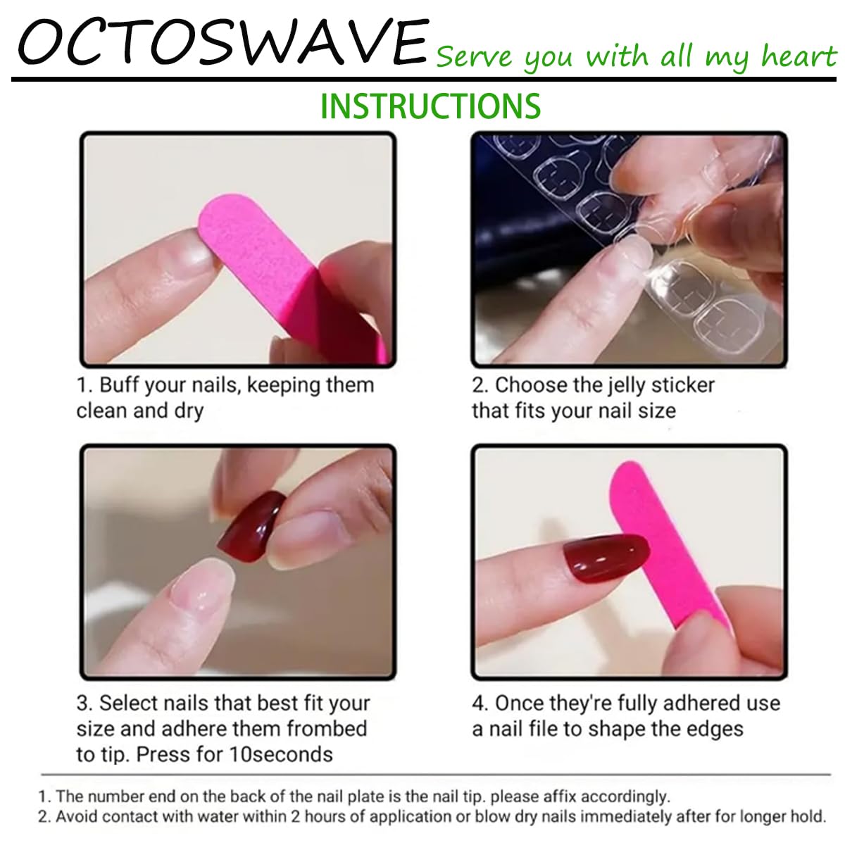 octoswave Long Square Press on Nails - Cute Pink Brown Y2K Fake Nails with 3D Stars Polka Dots - 24 Pcs False Nails Kit with Adhesive Tabs