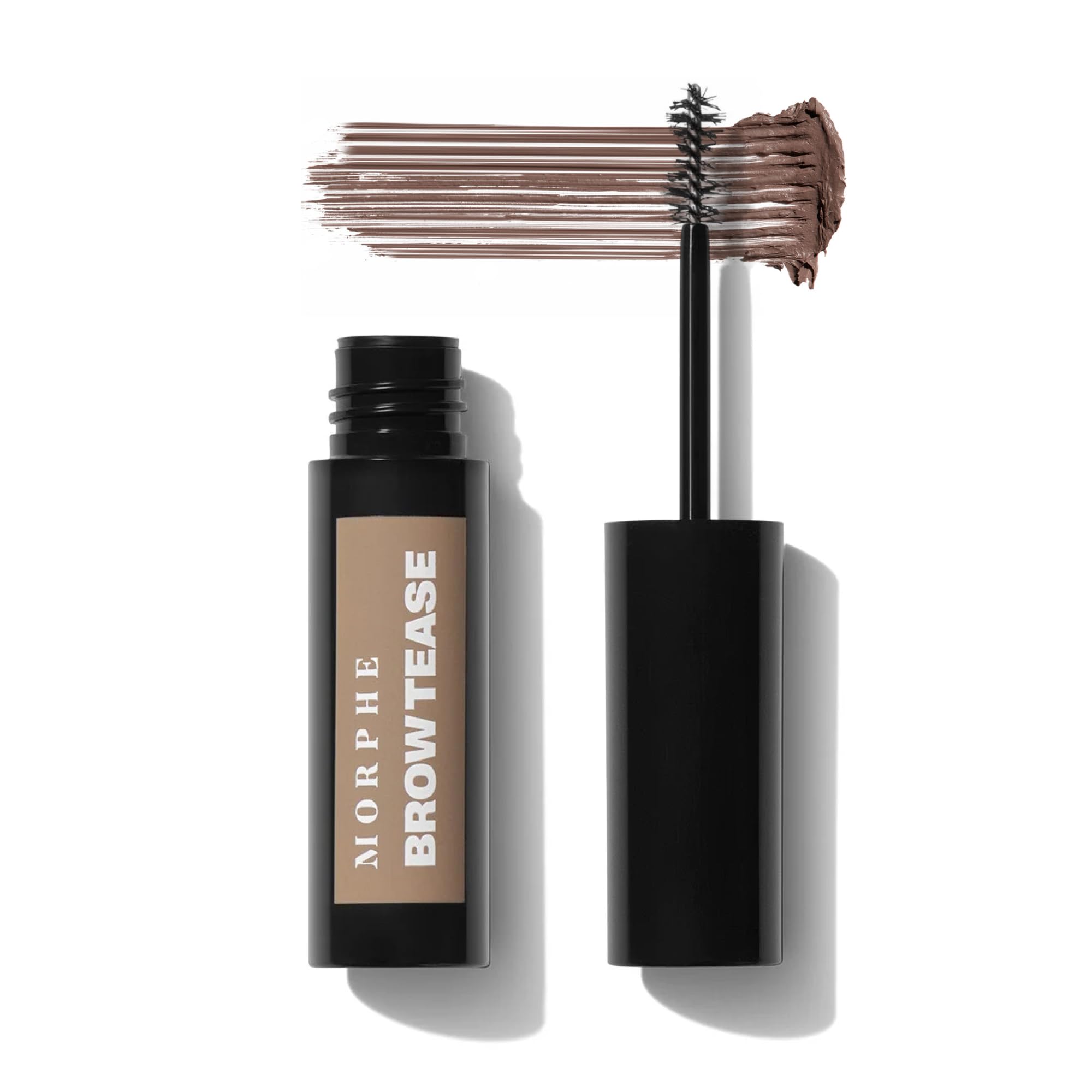 Morphe Brow Tease Eyebrow Gel Mousse - Volumizing Brow Gel to Tint, Thicken & Shape with 100% Natural Bamboo Fibers - Enriched with Conditioning Coffee Seed Oil - Biscotti (0.16 fl oz)