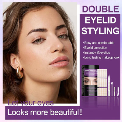 Invisible Double Eyelid Sticker, 2025 New Invisible Eyelid Tape Eyelid Lifter Strips for Hooded Eyes Eyelid Tape, Waterproof Eyelid Sticker Double Eyelid Tape for Hooded, Heavy, Droopy Eeyelids (1Set)