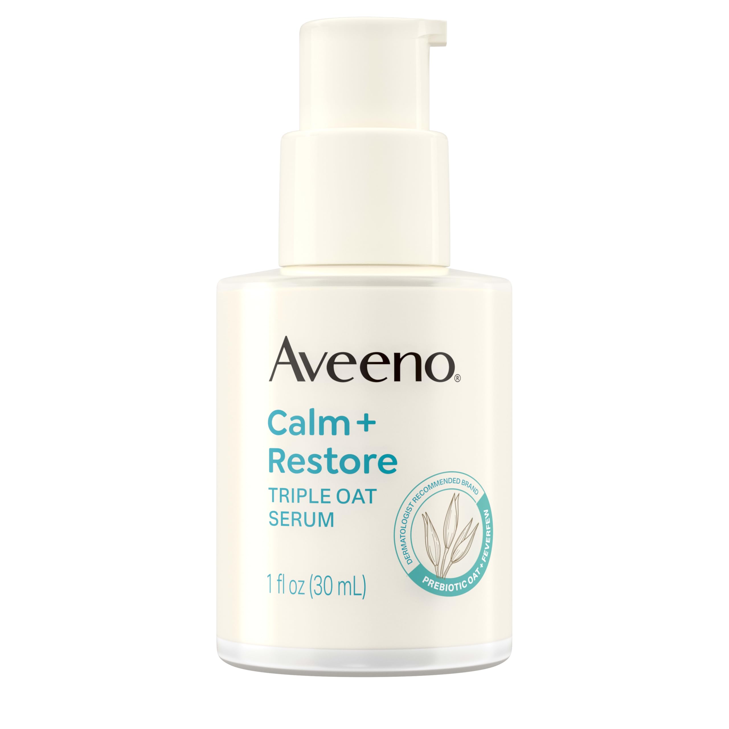 Aveeno Calm + Restore Triple Oat Hydrating Face Serum for Sensitive Skin, Gentle Lightweight Hydrating Serum for Face Instantly Smooths Skin, Non-Comedogenic, Hypoallergenic, Fragrance-Free