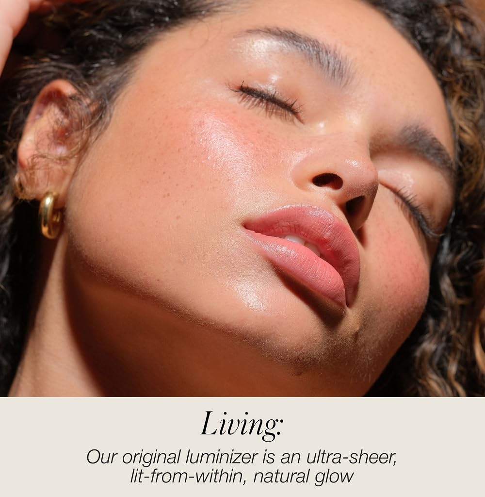 RMS Beauty Luminizer Natural Cream Highlighter Lightweight Radiance Enhancer Buildable Glow for Face & Body Hydrating 0.35 oz