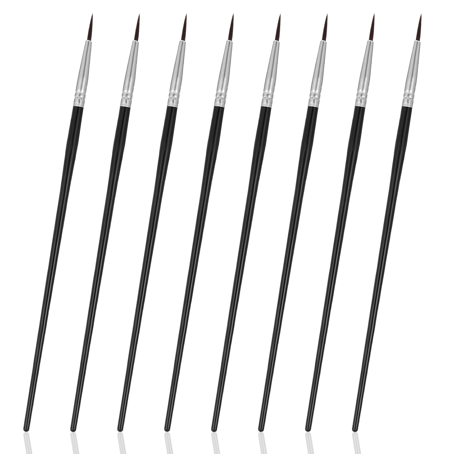 8 PCS Ultra Fine Point Eyeliner Brushes, Portable Eye Liner Makeup Tools for Women, Thin Eyeliner Gel Foundation Brushes, Cosmetic Liner Wands to Accurately Apply Gel and Wet Powder