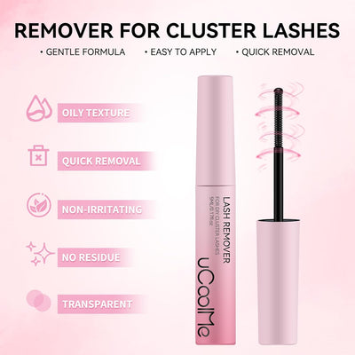 uCoolMe Lash Glue Remover 5ML for Lash Clusters Lash Bond Remover - Gentle Formula Eyelash Glue Remover for Sensitive Eyes New Upgrade Leak-Proof Cap Upgraded Airtight Pipe Material(5ml,Remover)