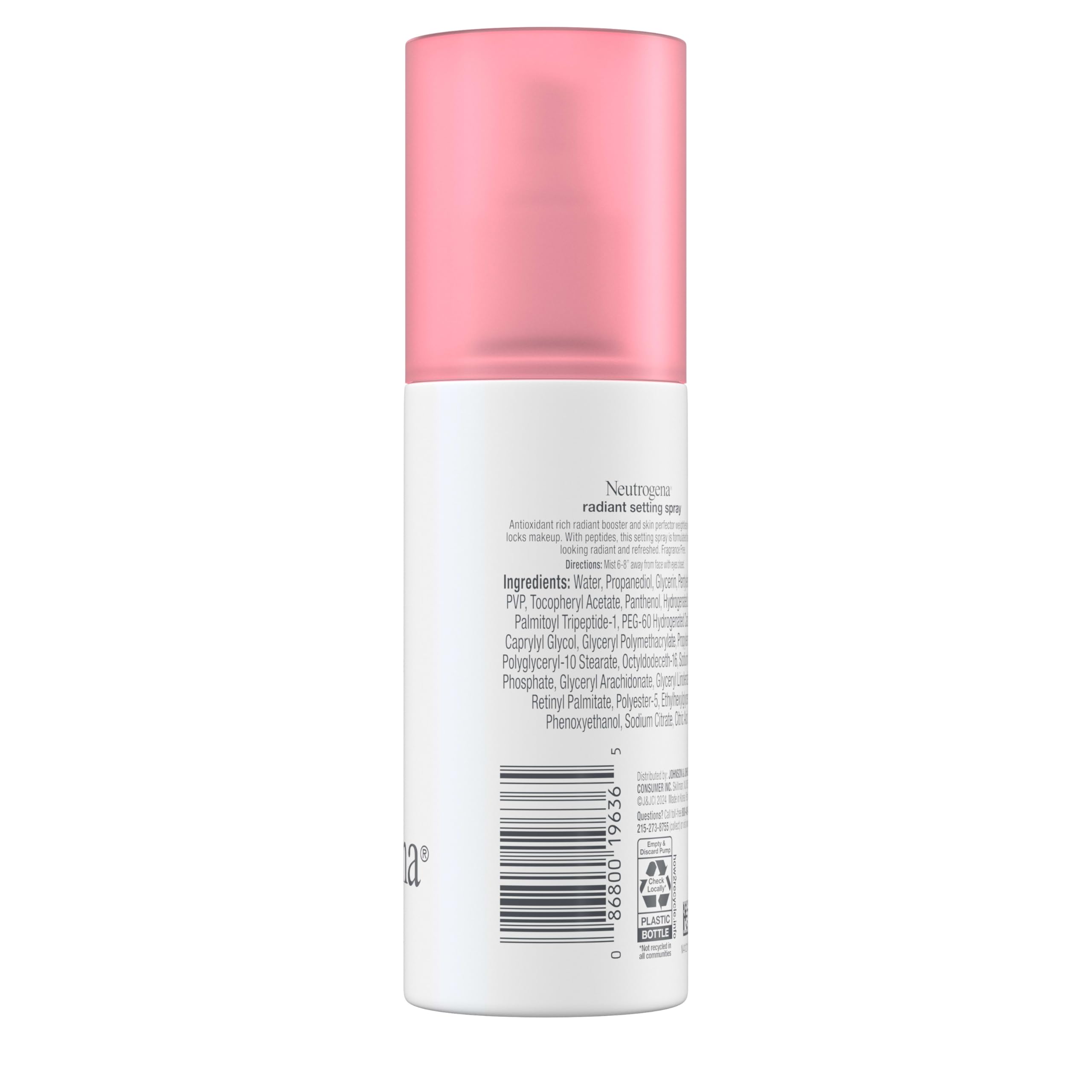 Neutrogena Healthy Skin Radiant Setting Spray, Long-Lasting Face Mist with Antioxidants & Pep-tides, Lightweight Hydrating Formula Locks Makeup for Glowing, Refreshed Skin, 3.4 fl. Oz