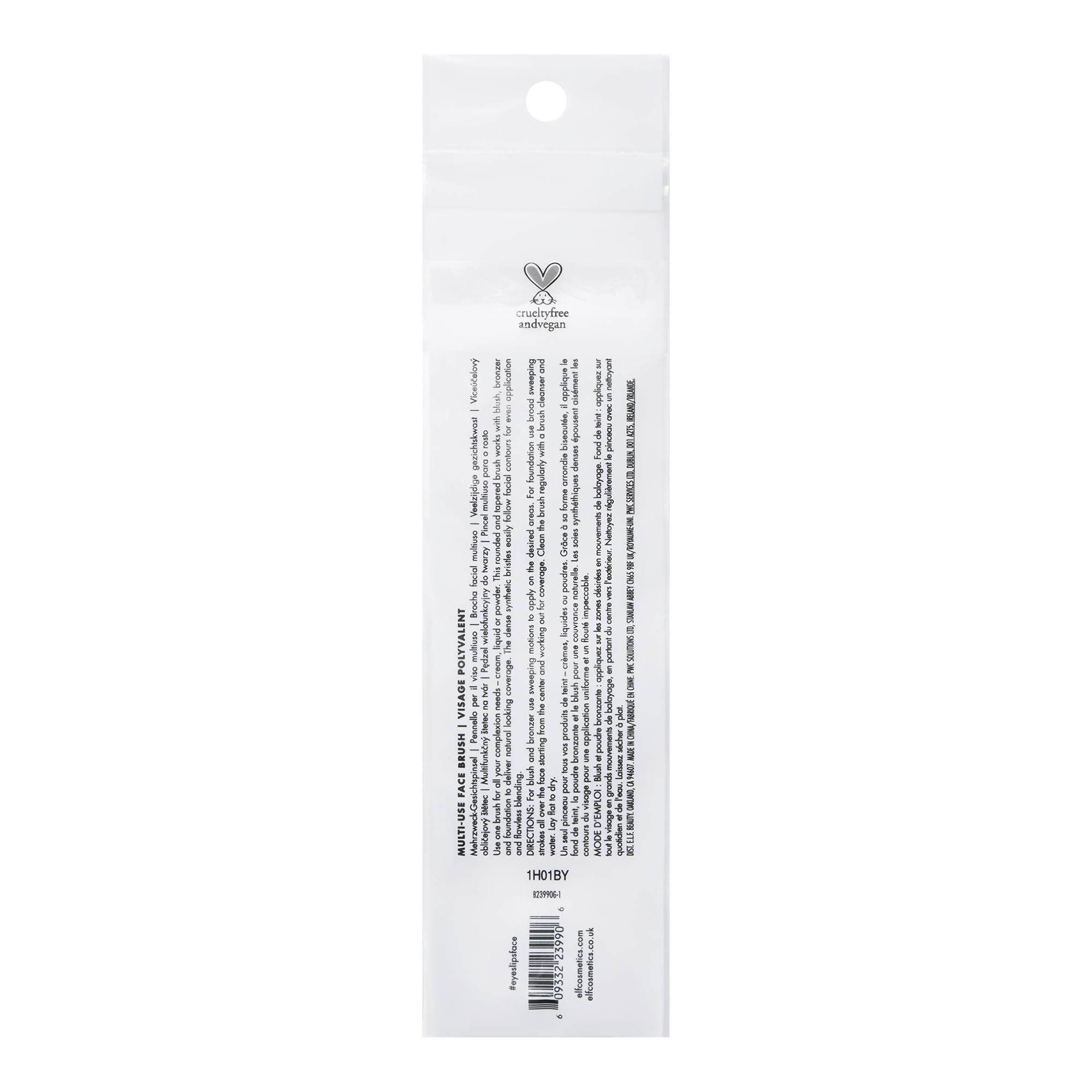 e.l.f. Multi-Use Face Brush, Versatile Makeup Brush For Applying Foundation, Bronzer & Blush, Use With Powder, Cream & Liquid, Vegan & Cruelty-Free
