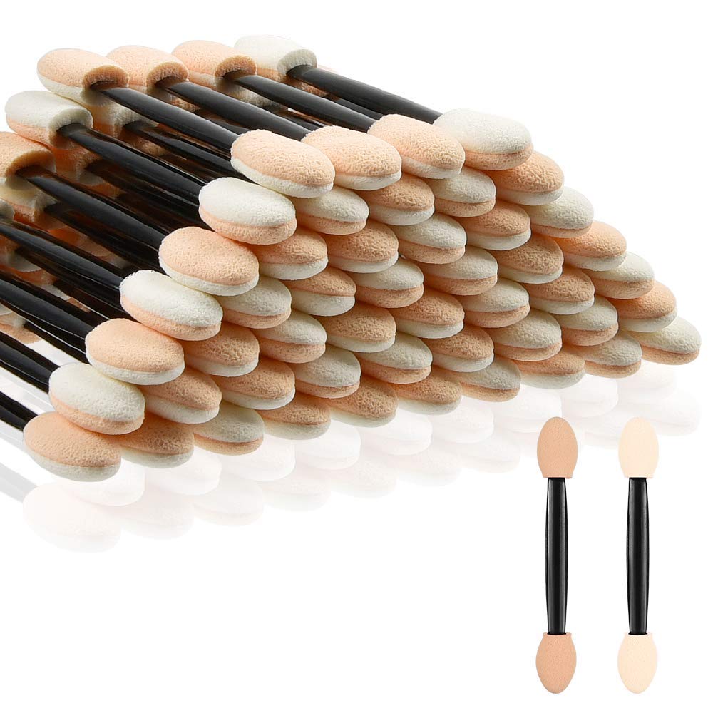 100pcs Eyeshadow Applicators, Double Sided Sponge Makeup Applicators, Disposable Eyeshadow Brushes, Eye Shadow Stick for Eyes&Nail Art