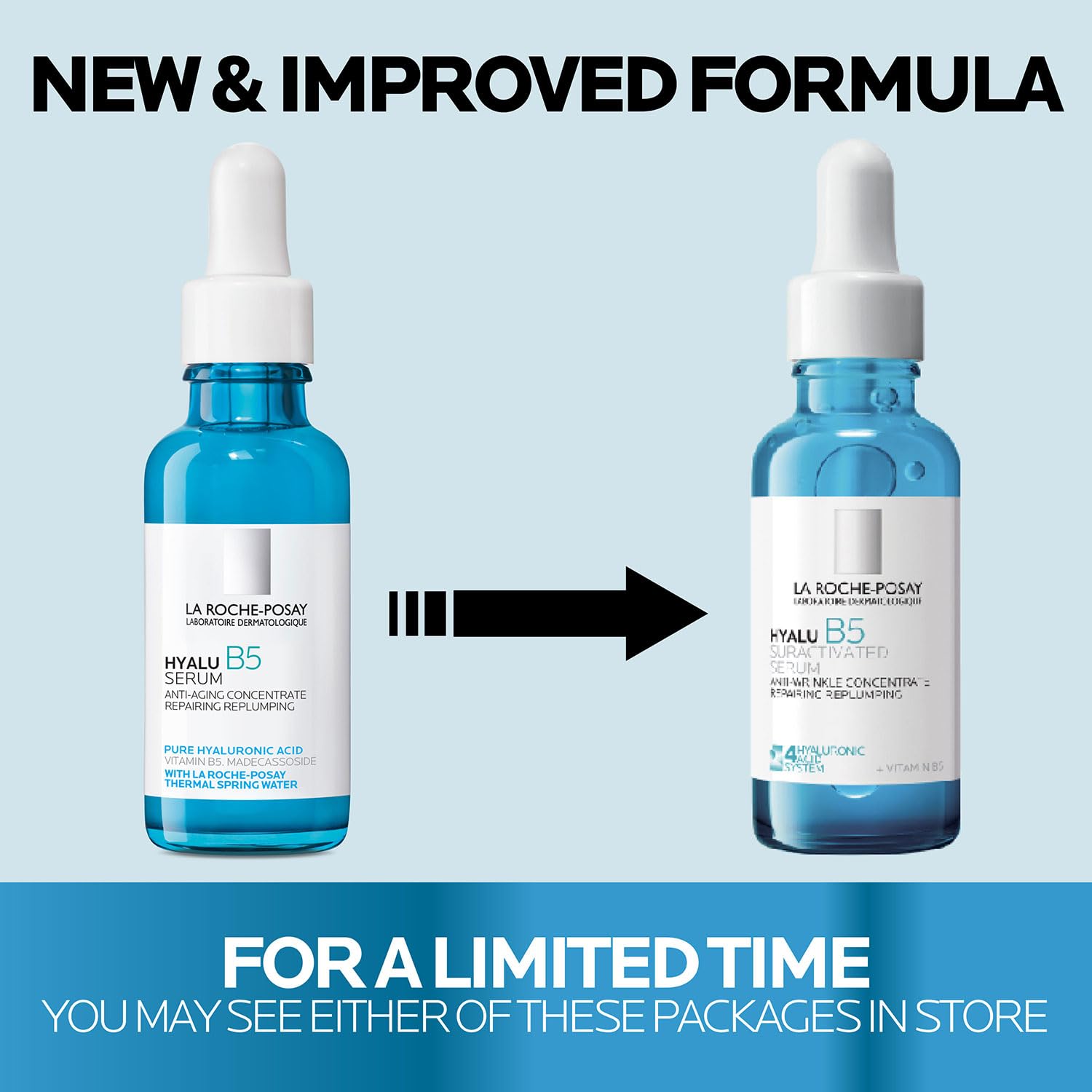 La Roche-Posay Hyalu B5 Suractivated Hyaluronic Acid Serum for Face, Vitamin B5 + Hyaluronic Acid + Glycerin, Hydrating Serum Visibly Plumps Skin, Sensitive Skin Safe, Anti Aging, Oil-Free