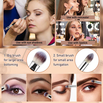 Eyeshadow Brush Eye Makeup Brush Professional Blending Eyeshadow Makeup Brushes for Concealer Eyebrows Eyeliner Soft Hairs Makeup Tool 2PC (Black)