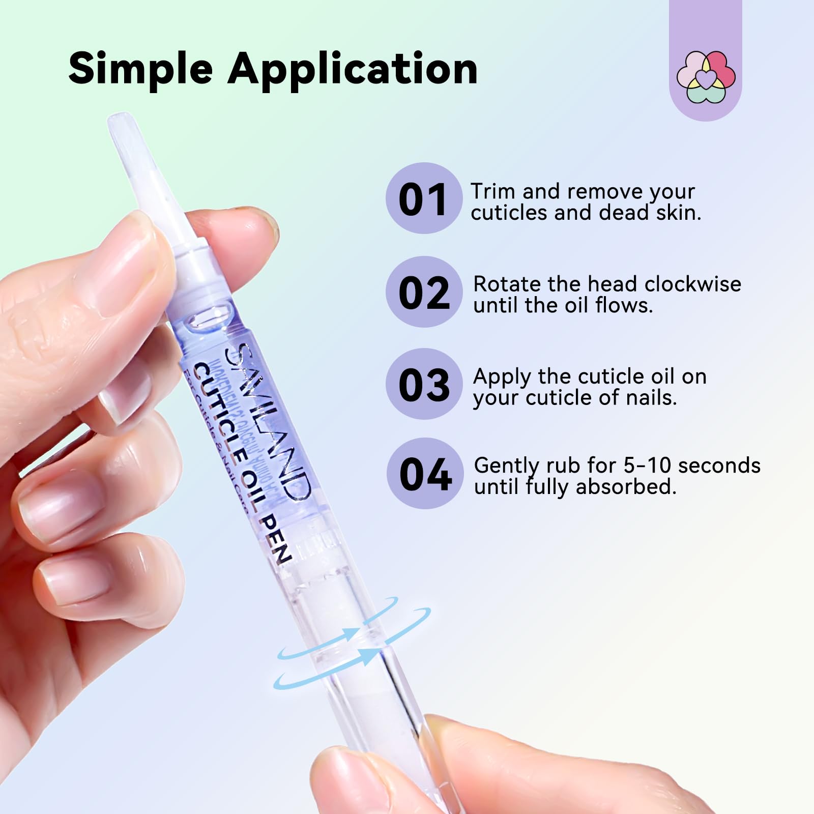 SAVILAND Soothing Cuticle Oil Pen: 6Pcs Plant-Based Nail Oil with Aloes Vitamin E Nail Strengthener Refreshing Nail Growth Serum Cuticle Softener for Moisturizing Repairing Dryness Redness Peeling