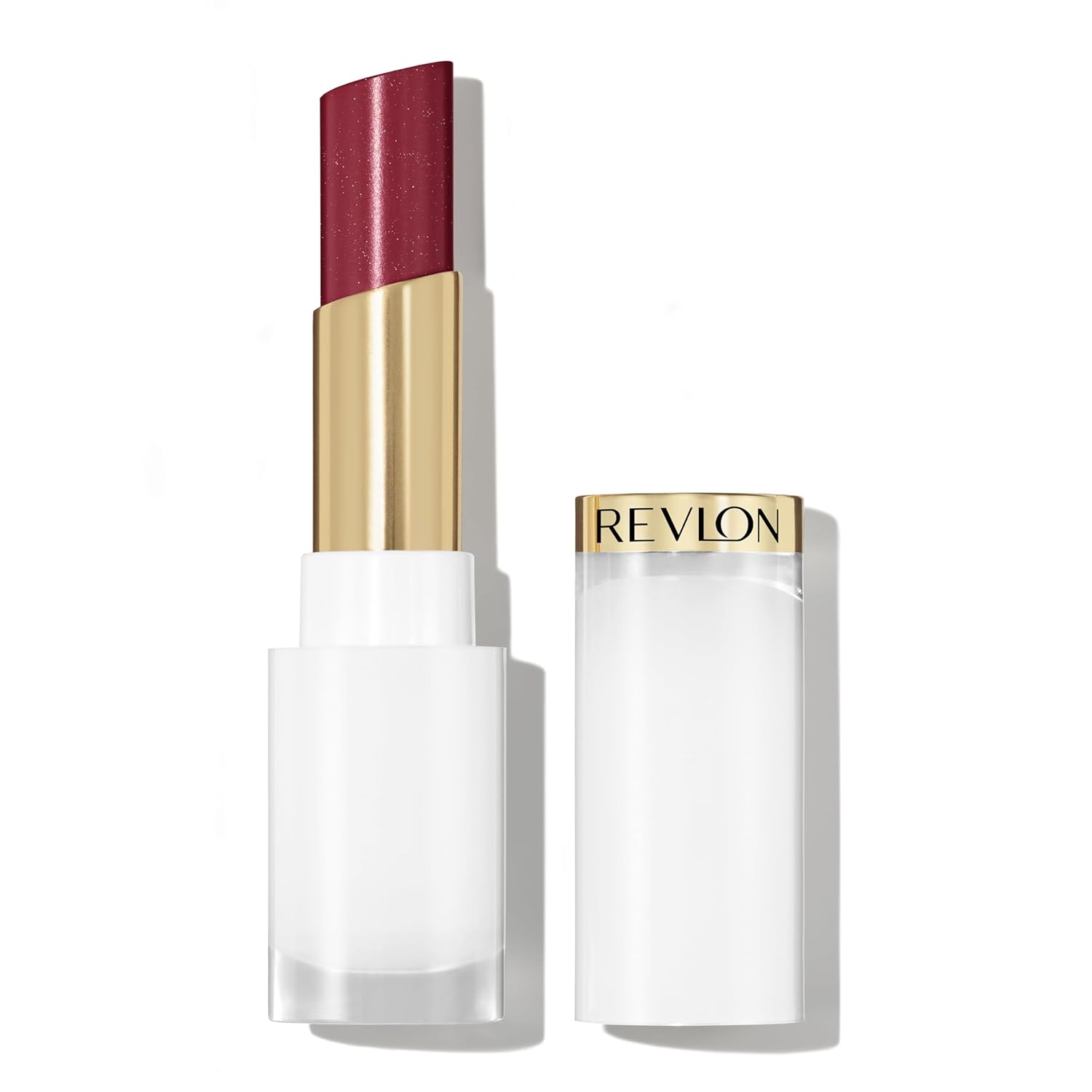 REVLON Super Lustrous Glass Shine Balm Gift Set, 3-Piece, Lipstick Multipack, Hydrating Tinted, Sheer Glossy Finish, 003 Honey Shine, 008 Rum Raisin, 006 Girly Swirly