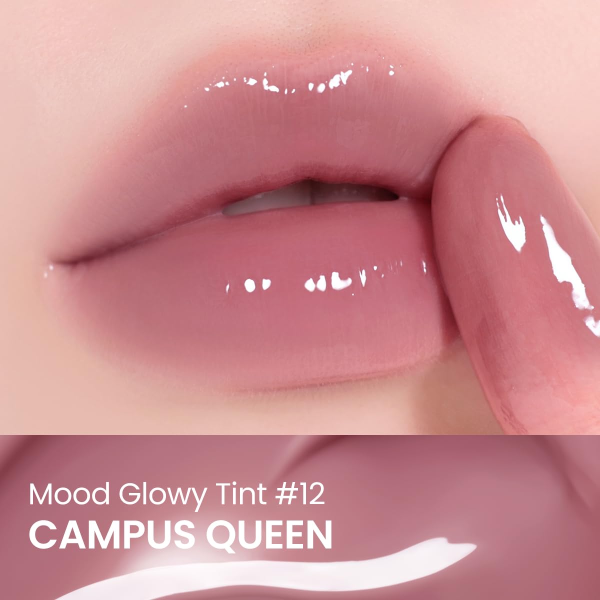 Peripera Mood Glowy Tint, Watery Glow Finish, Buildable Fresh Color, Lightweight, Long-Lasting, Non-Sticky, Korean Lip Tint (12 CAMPUS QUEEN)