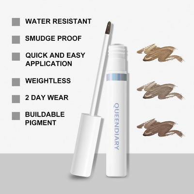 QueenDiary Eyebrow Stain Long Lasting Eyebrow Makeup Smudge-proof Eyebrow Gel Waterproof Transfer-proof Vegan Cruelty-free Eyebrow Gel (Black Brown)