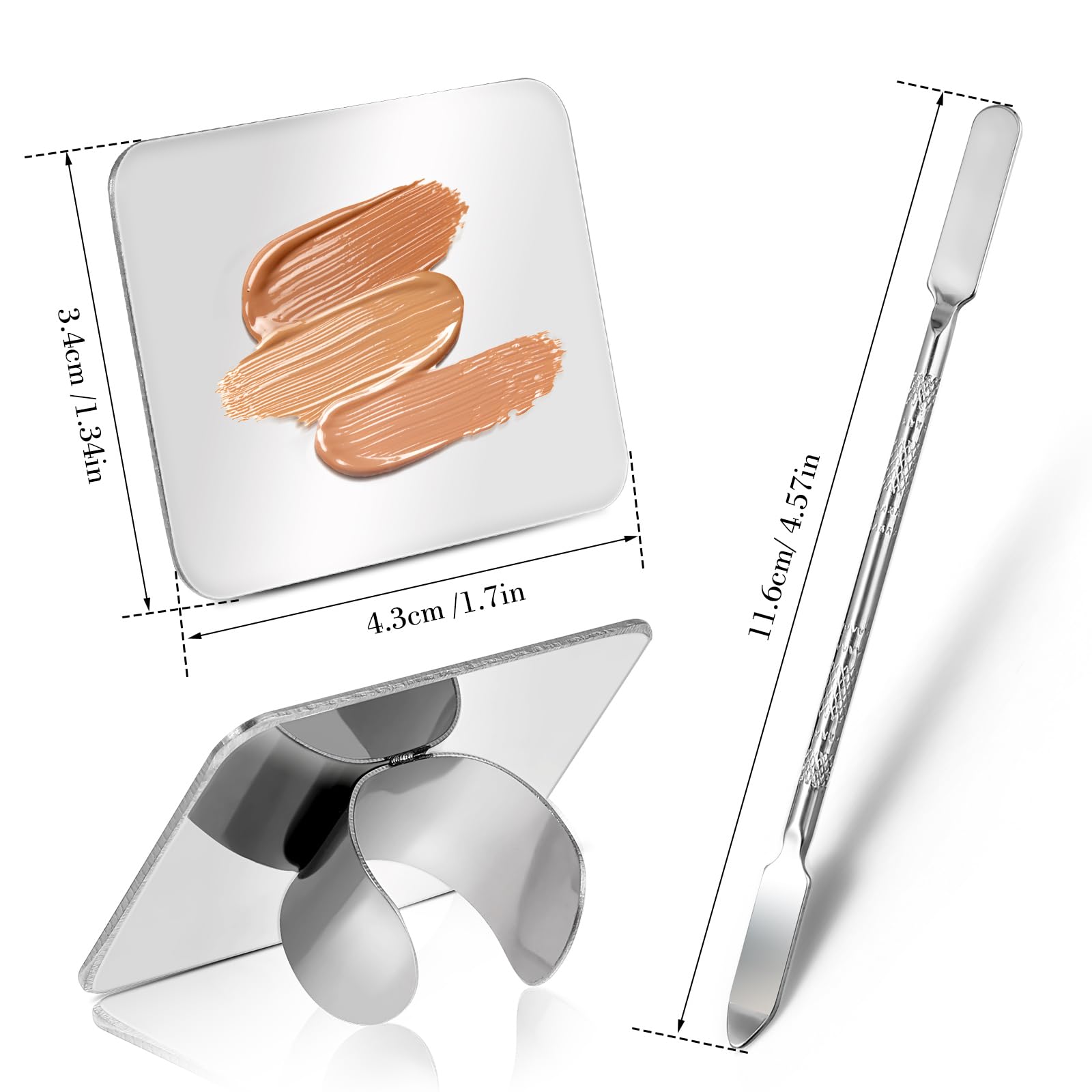 Abeillo Makeup Mixing Palette, Foundation Spatula, Stainless Steel, Nail Art Palette