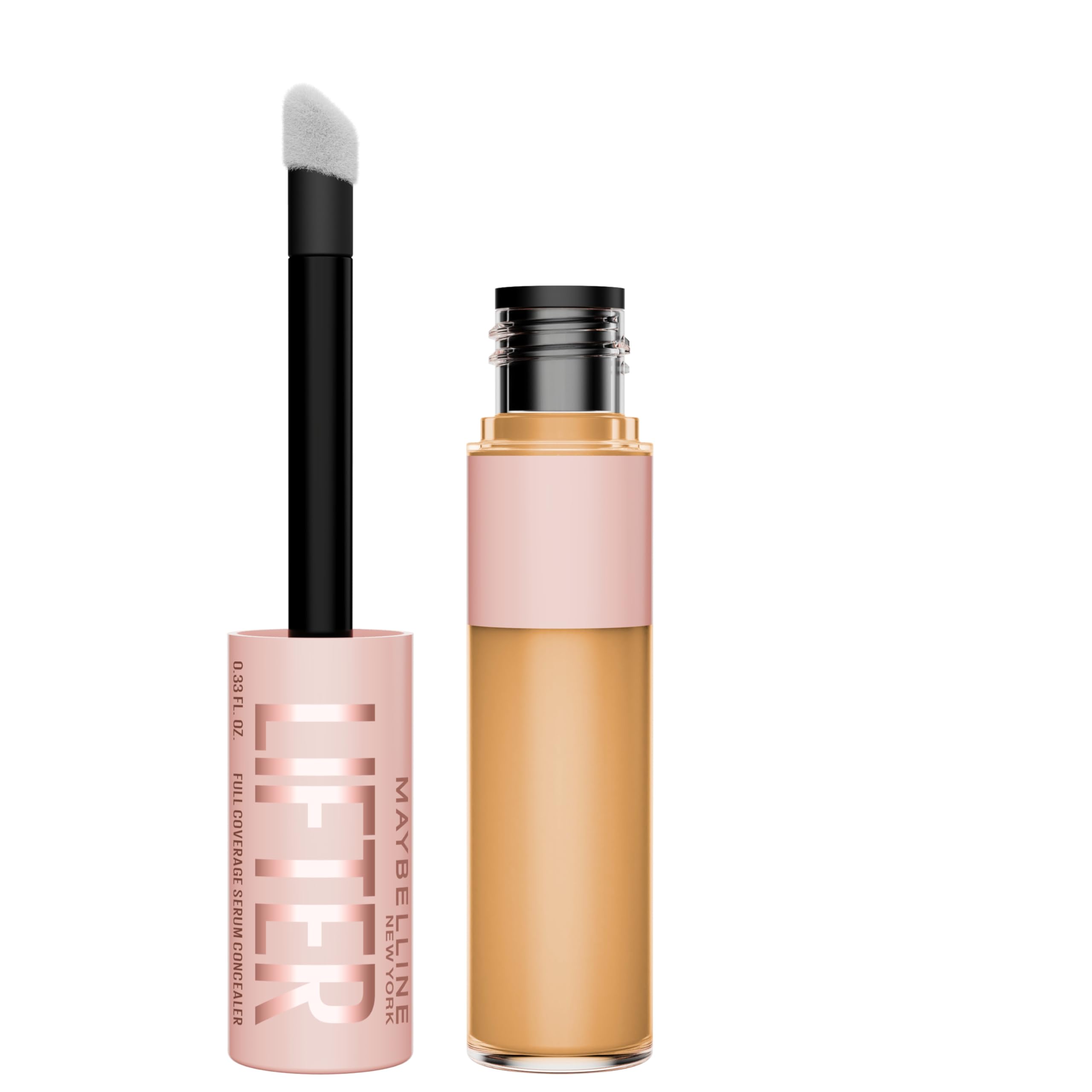 Maybelline Lifter Serum Concealer, Radiant Concealer with Full Coverage, Includes 2% Peptides + Caffeine to Hydrates & Brightens Under Eyes, 80, 1 Count