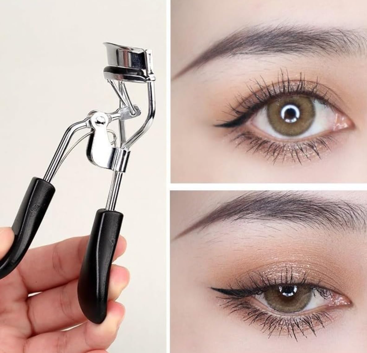 Eyelash Curler, Wide Opening Lash Curler for Long-Lasting Natural Curl, Ergonomic Design Lash Lift Tool for All Eye Shapes, Black Portable Makeup Tool