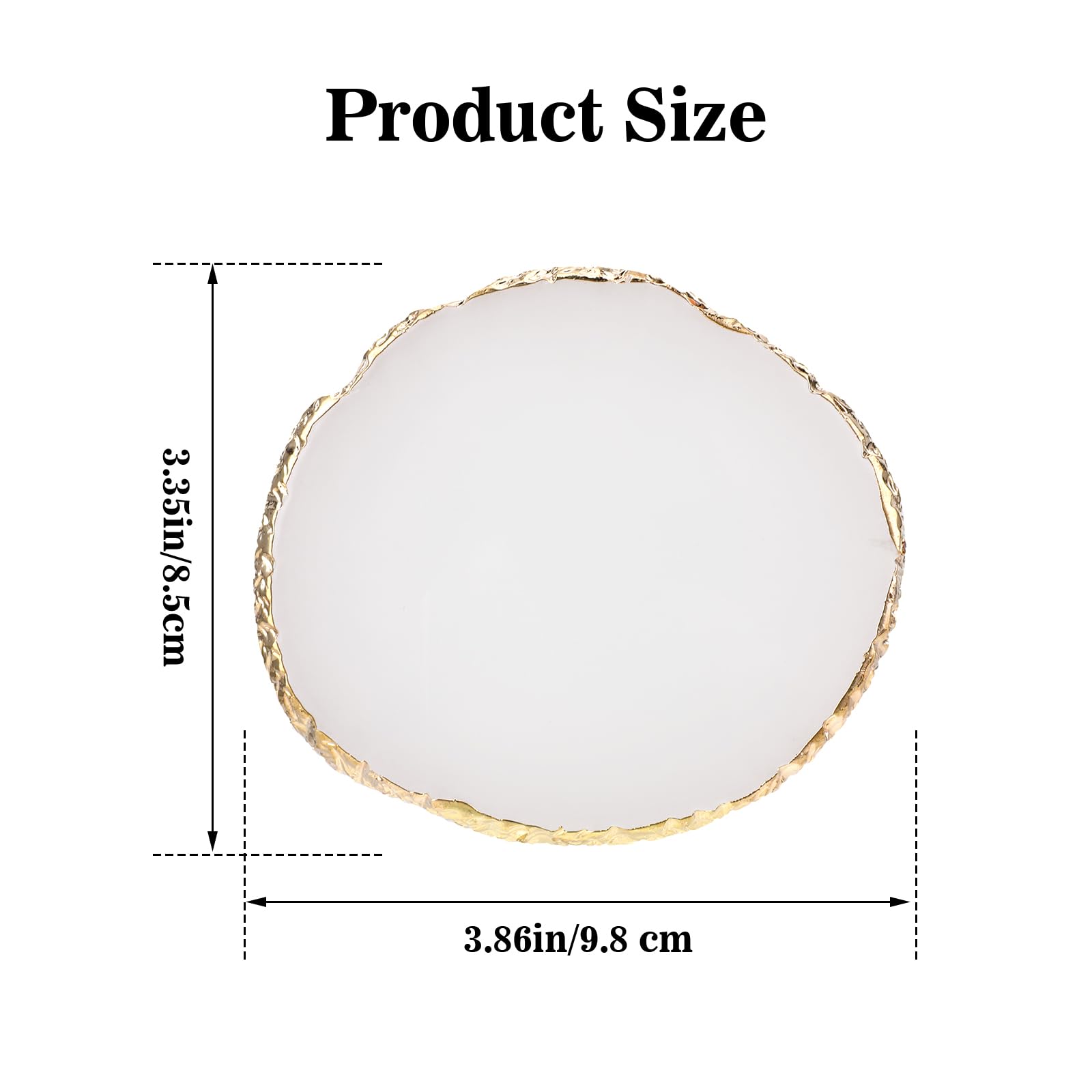 Ouligay Resin Art Palette Makeup Mixing Palette Gold Edge Nail Art Tool Gel Design Nail Art Makeup Mixing Tray DIY (White)