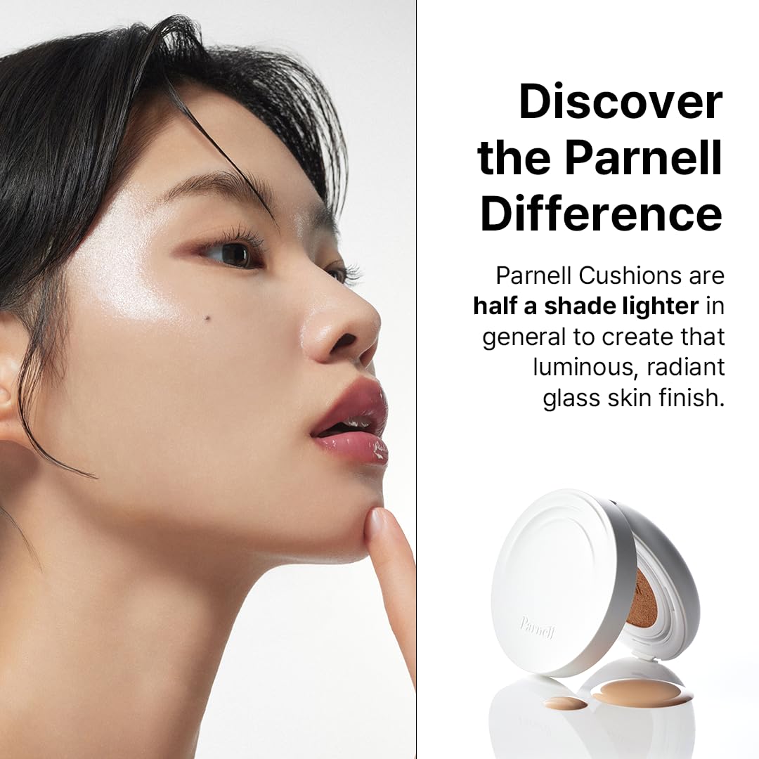 Parnell Cicamanu Serum Cushion - Moisturizing Foundation for Soothing, Coverage, Glass Skin and Lightweight for Sensitive and Dry Skin Pearl Skin (0.52 Fl Oz) (23N)