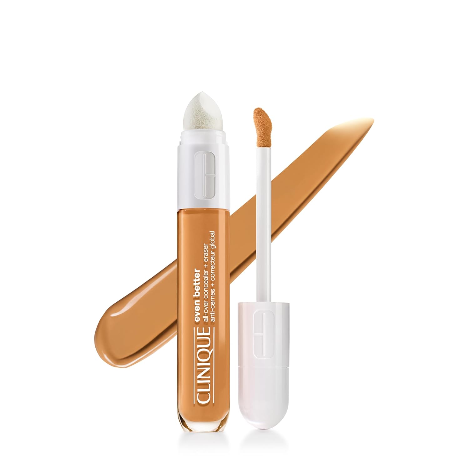 Clinique Even Better All-Over Full Coverage Concealer + Eraser Makeup For Dark Undereye Circles | With Hyaluronic Acid + Caffeine | Hydrating, Brightening + Depuffing