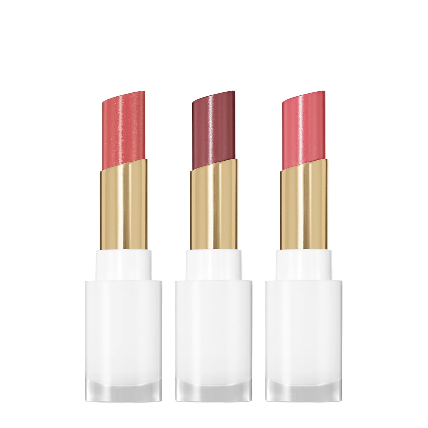 REVLON Super Lustrous Glass Shine Balm Gift Set, 3-Piece, Lipstick Multipack, Hydrating Tinted, Sheer Glossy Finish, 003 Honey Shine, 008 Rum Raisin, 006 Girly Swirly