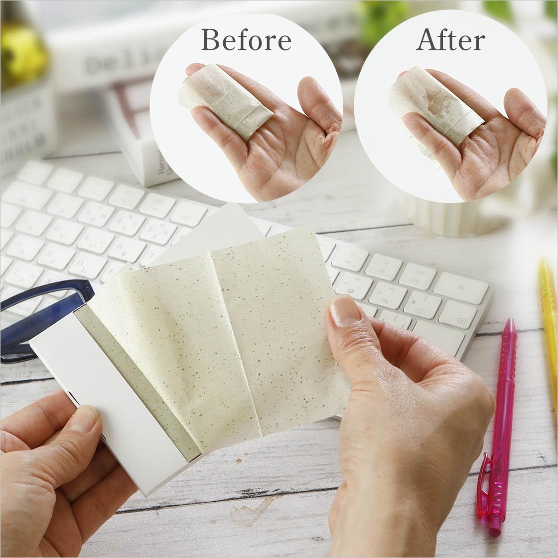 Oil Blotting Paper 100 Sheets, Pack of 1 – Premium Green Tea Face Blotting Sheets, Oil Absorbing Tissues in Japanese Washi, Easy-Dispense Pack, Made in Japan, Oily Skin Care & Makeup Essential