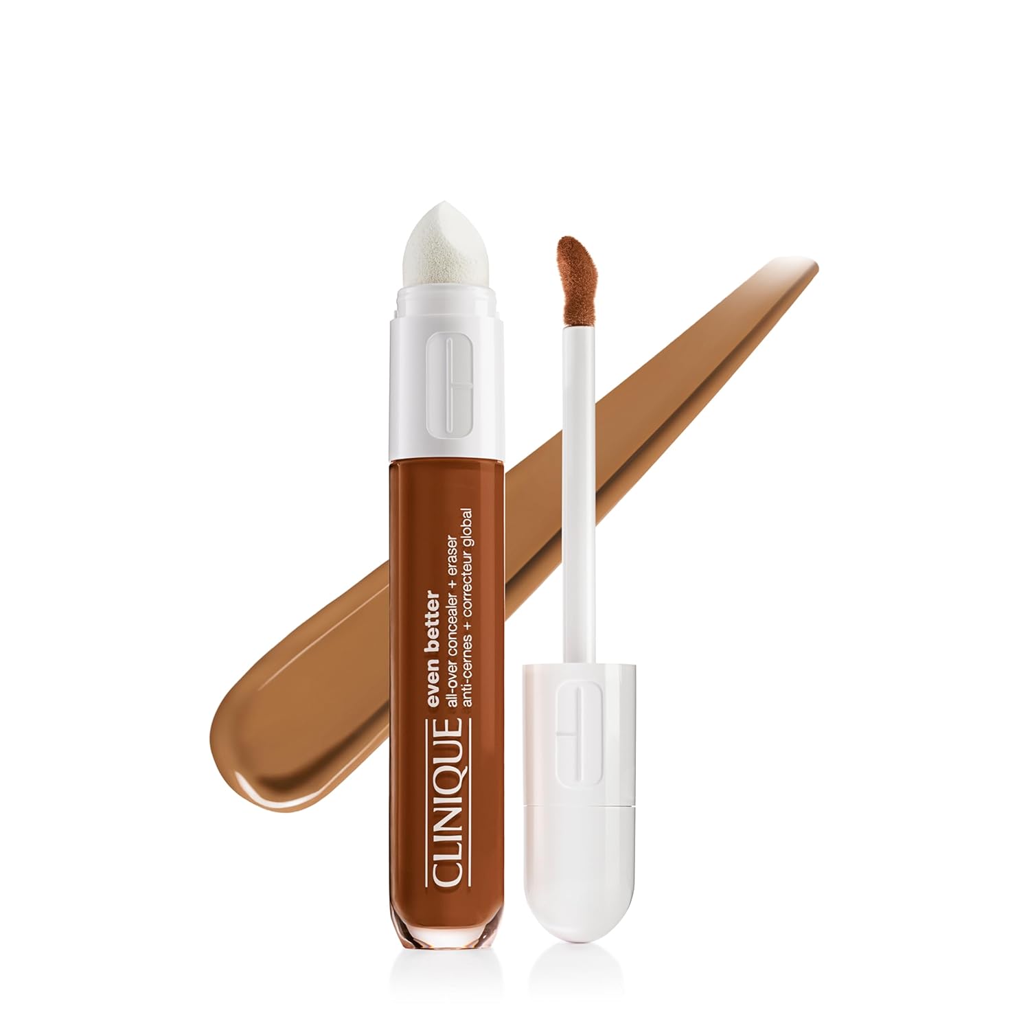 Clinique Even Better All-Over Full Coverage Concealer + Eraser Makeup For Dark Undereye Circles | With Hyaluronic Acid + Caffeine | Hydrating, Brightening + Depuffing