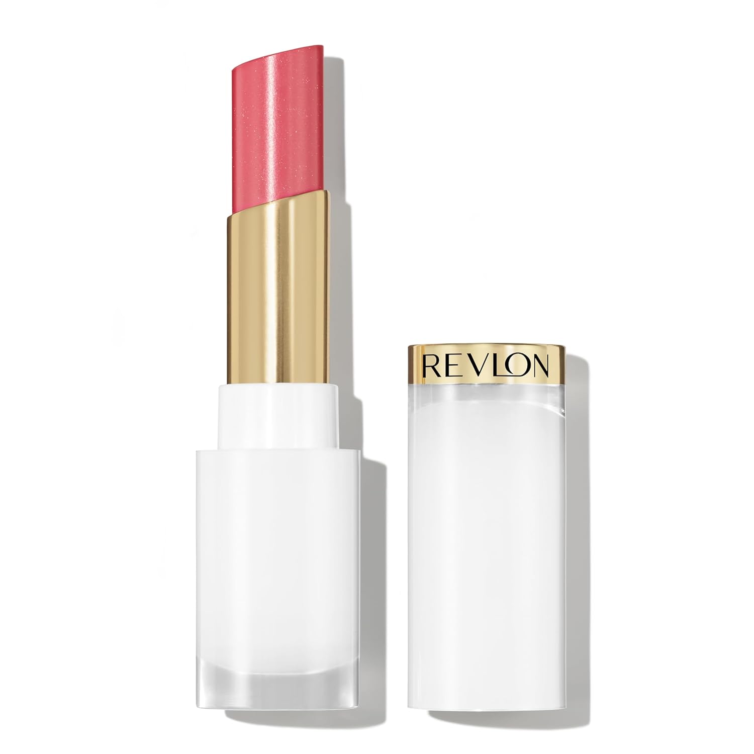 REVLON Super Lustrous Glass Shine Balm Gift Set, 3-Piece, Lipstick Multipack, Hydrating Tinted, Sheer Glossy Finish, 003 Honey Shine, 008 Rum Raisin, 006 Girly Swirly