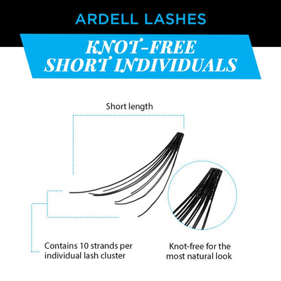 Ardell Individual False Eye Lashes - Short, Black, Natural Look DIY Lash Clusters, Easy Application for Eyelash Extension Effect, 4 Pack