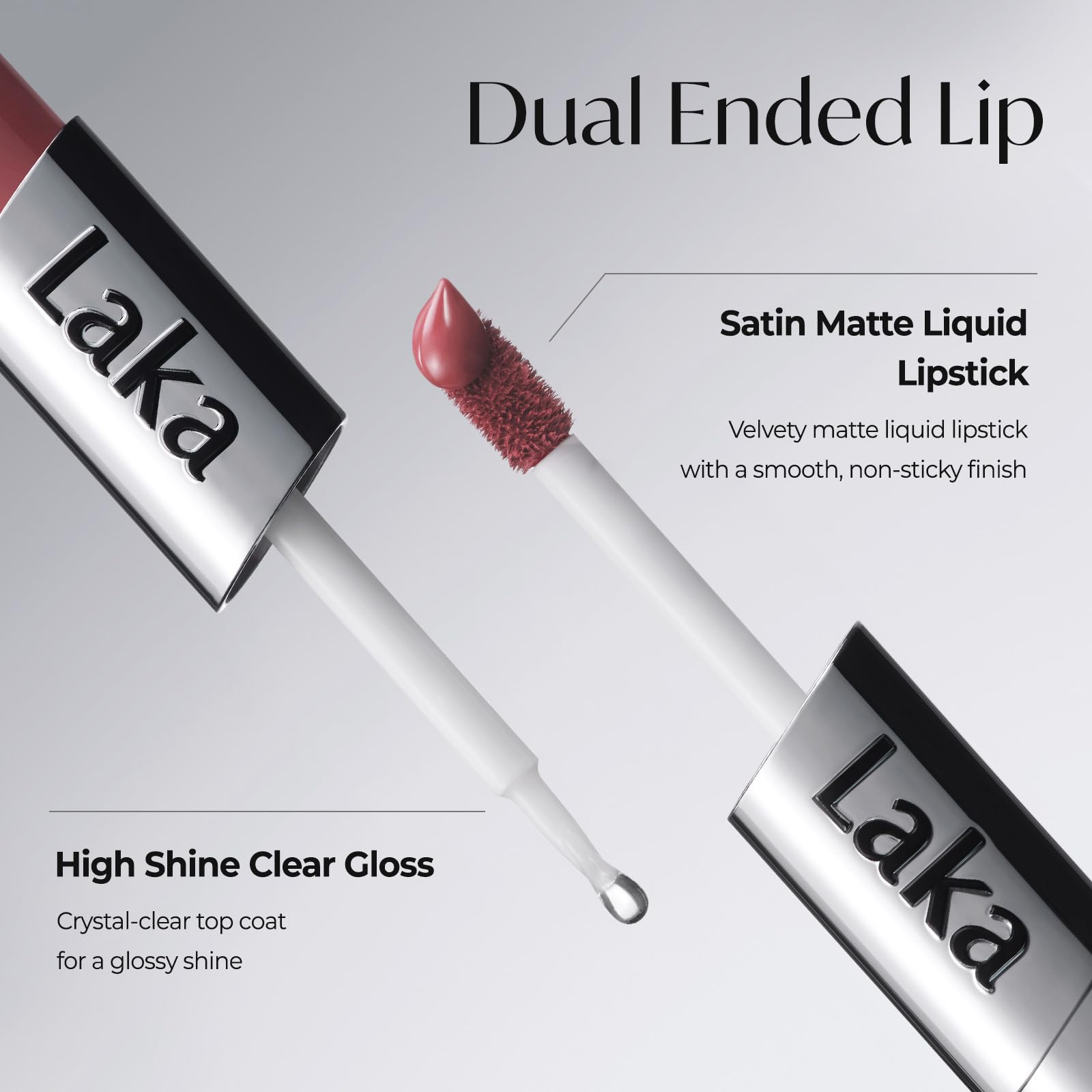 Laka Perfect Twin Lip, 8.9g/0.31oz, Dual Matte Lip Stain & Clear Gloss, High Pigmented Color, Lightweight Fit, Smooth Glide, Non-Sticky Texture for All-Day Stain, K-Beauty (#903 Nude Odd)
