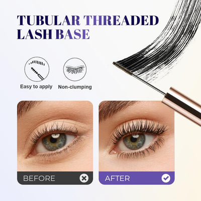 Ultra-Fine Lengthening Waterproof Quick-Dry Mascara, 2026 New Iron Wand Mascara, Waterproof Metal Wand Mascaras, Long-lasting 3D Curling Eyelash, Smudge Proof and No Flaking (Black)