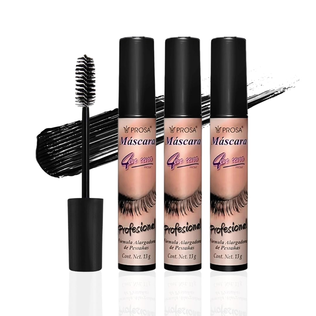 Prosa Mascara Set - Volume & Micro-Fiber - Waterproof Mascaras - Lengthening, Mexican Mascara, Smudge Resistant, Long Lasting, Clump-Free Formula for a Natural, Full Lash Look (3 Pack)