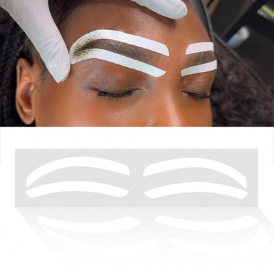Disposable Eyebrow Design Stencil Eyebrow Tint Airbrush Auxiliary Sticker for Brows Shaping with Single Eyebrows Type Option (1 Bag - C type - 10 Pairs)