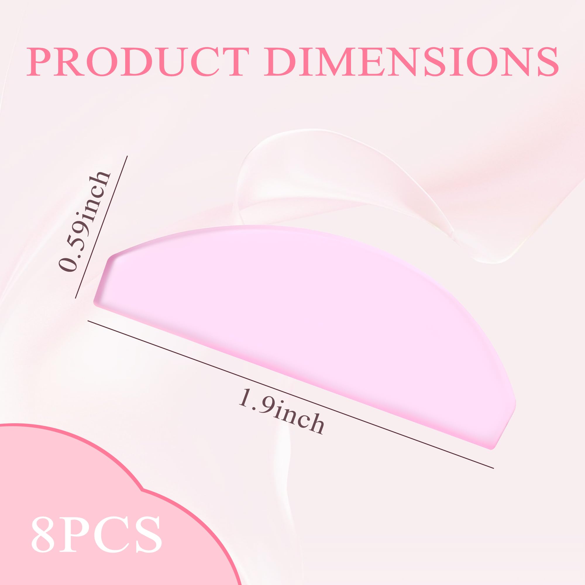 Eiodoni 4Pairs Lash Lift Shields Flat, 1mm Thin Rose Korean Silicone Lash Lift Pads, Super Sticky and Glueless Reusable Eyelash Lifting Rods for Perm, Lamination, Straightening, Salon Use