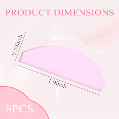 Eiodoni 4Pairs Lash Lift Shields Flat, 1mm Thin Rose Korean Silicone Lash Lift Pads, Super Sticky and Glueless Reusable Eyelash Lifting Rods for Perm, Lamination, Straightening, Salon Use