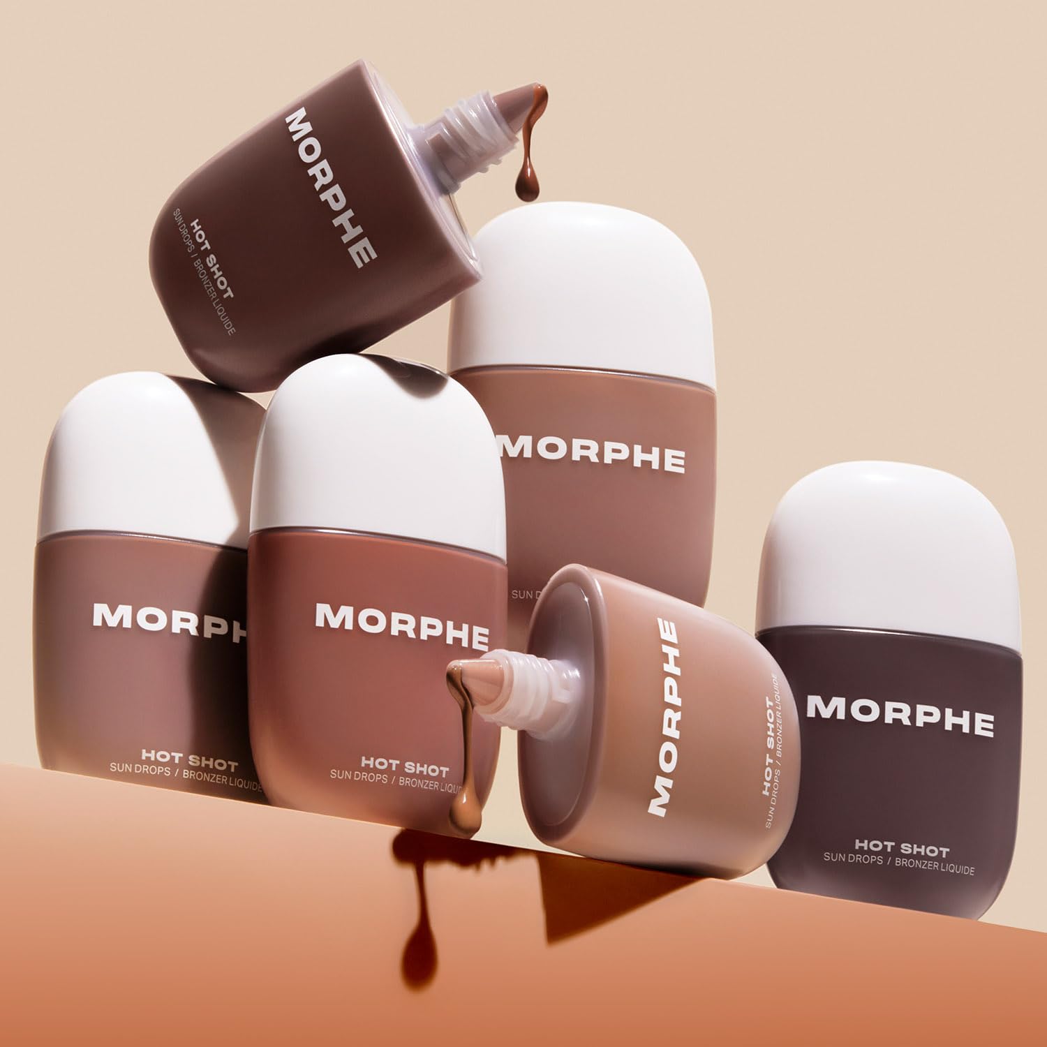 Morphe Hot Shot Sun Bronzing Drops - Waterweight Liquid Bronzer Drops with Niacinamide for Glowing Skin, Hydration & a Natural Radiant Finish - Bronze Bombshell (1 Fl Oz)
