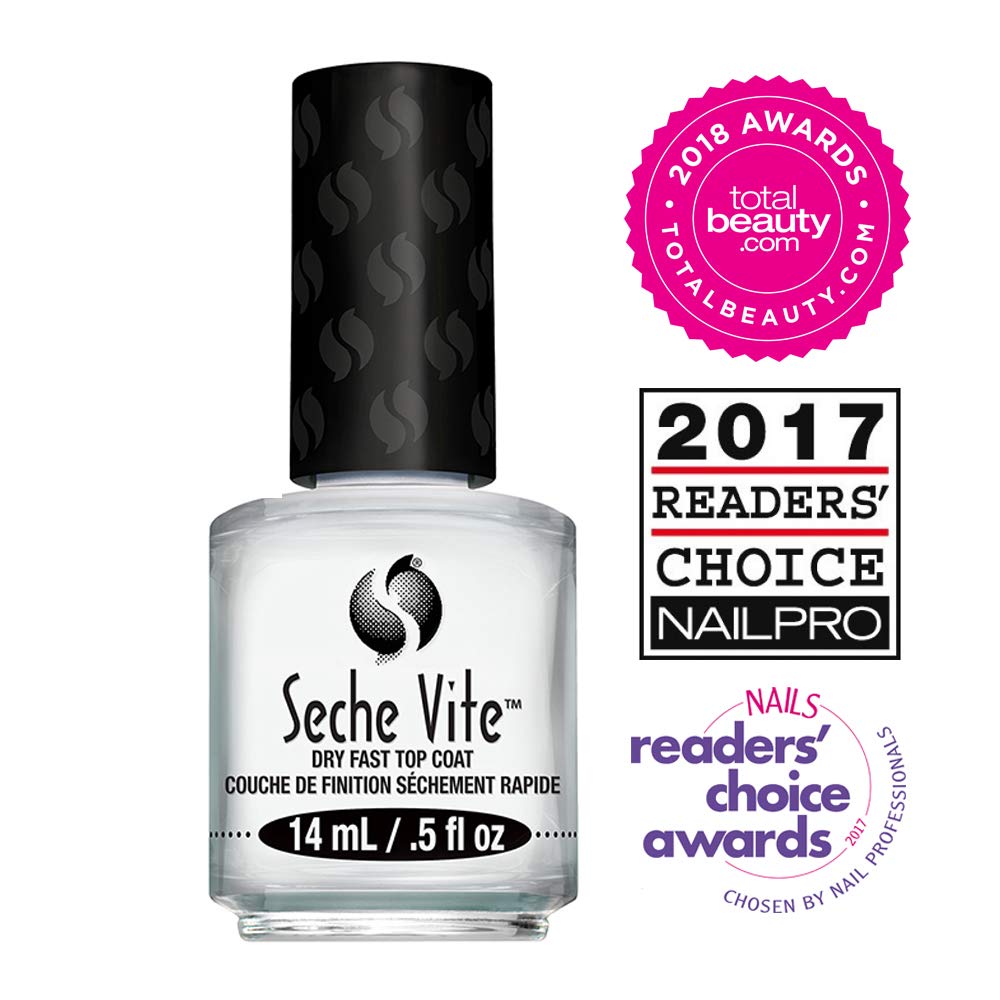 Seche Vite Dry Fast Top Coat for Nail Polish and Manicure (2 pack, 0.5 fl oz)
