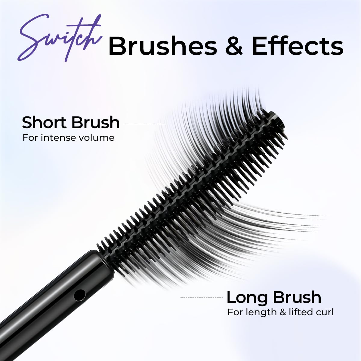 SACE LADY Waterproof Mascara, All-in-Lash Mascara Volume and Length Eyelashes, Smudge-proof and Sweat-proof, Long Lasting Curl, Natrual Black Eye Makeup