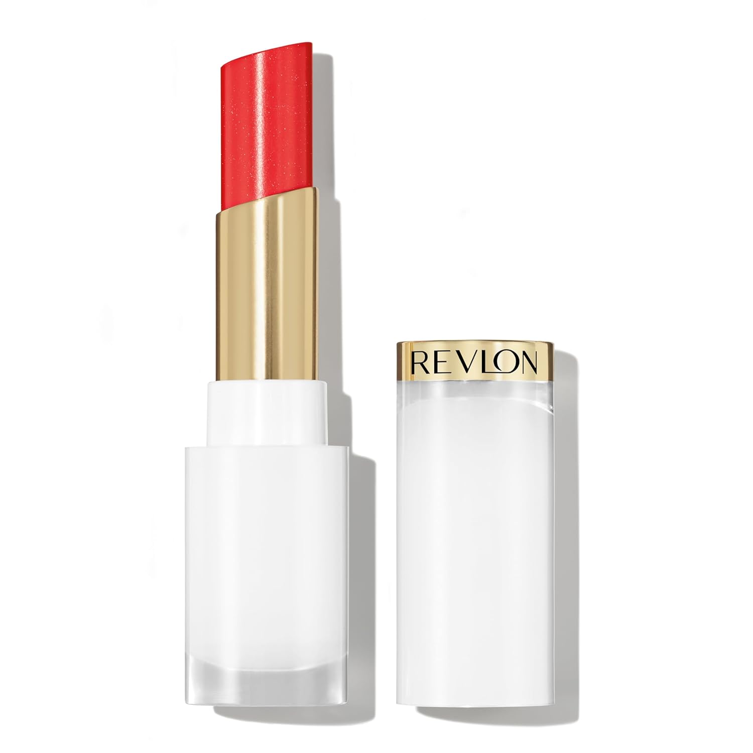 REVLON Super Lustrous Glass Shine Balm Gift Set, 3-Piece, Lipstick Multipack, Hydrating Tinted, Sheer Glossy Finish, 003 Honey Shine, 008 Rum Raisin, 006 Girly Swirly