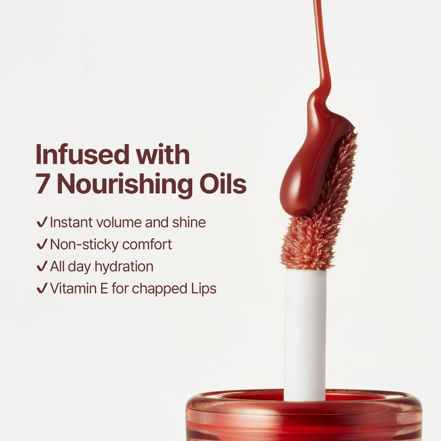 fwee 3D Voluming Gloss 70% (Rich) | High Shine, Non-Sticky Lip Gloss for Makeup | Long-Lasting, Moisturizing Gel Formula – Dirty Cola 70% | 30% & 70% Pigment Options | 5.3g