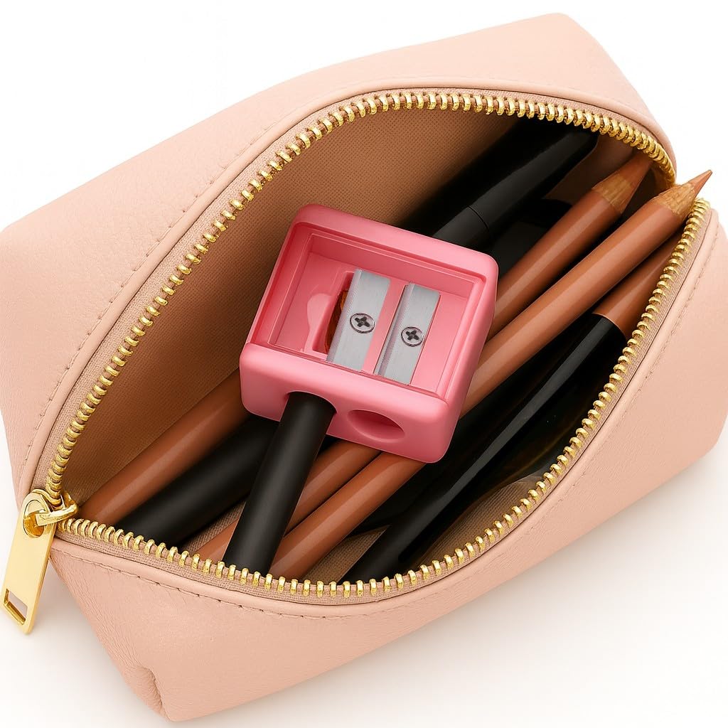 Eyeliner Pencil Sharpener for Eyes and Lip Liner Makeup Large Brow Pencils Small Angled Wing Tip Real Beginners Techniques Eye Shadow Lines Gel Eyebrow Pomade Black Liquid Waterproof Vertex Stencil